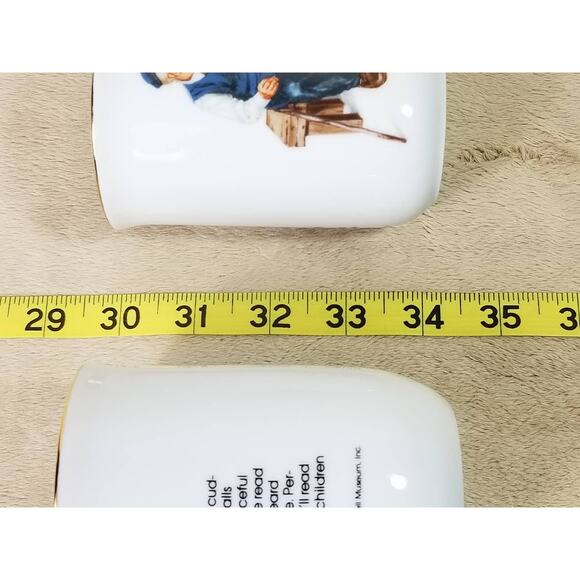 Norman Rockwell Coffee Mug Teacup 10oz Bedtime 4 1/4" The Lighthouse 1982 x2 - Picture 13 of 13